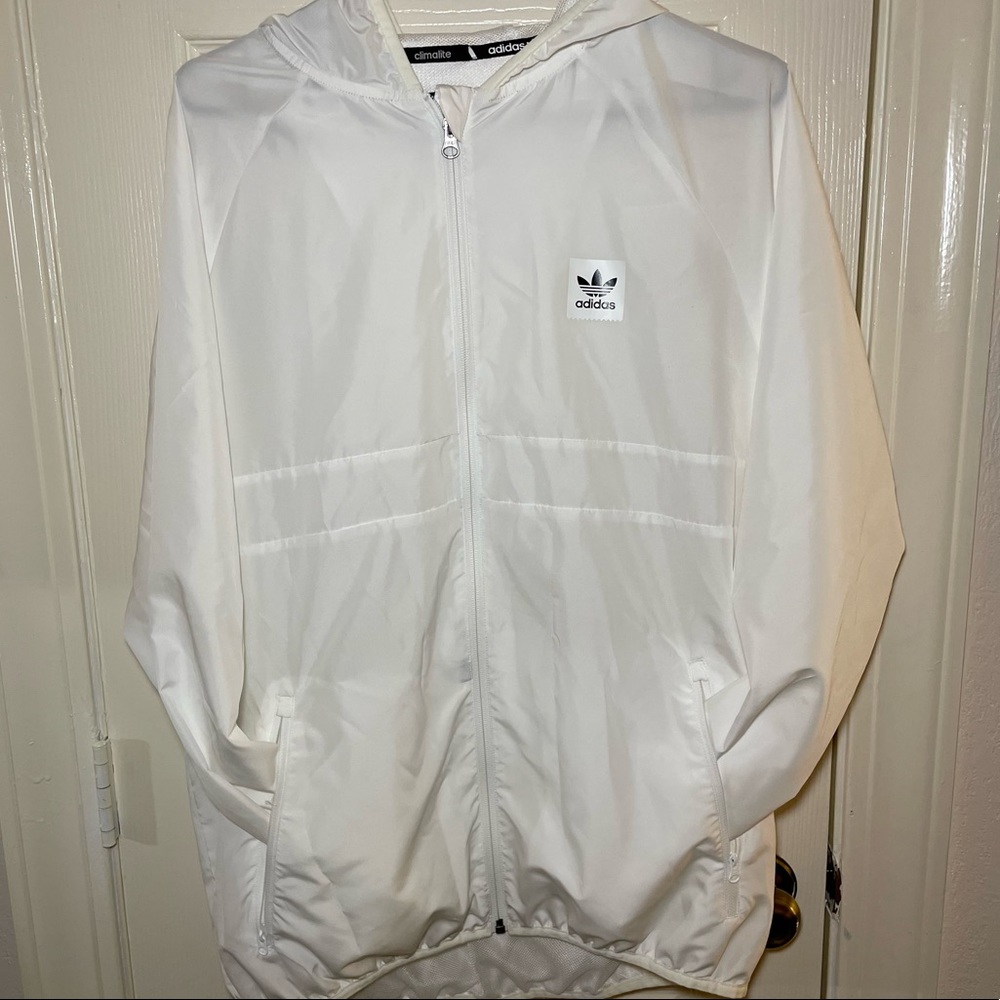 White Adidas Windbreaker
